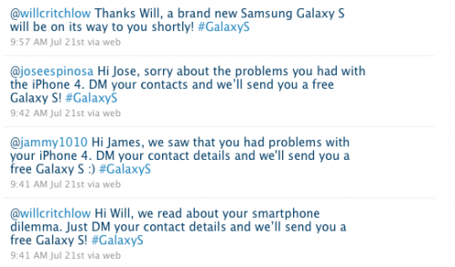 Samsung offers free Galaxy S to unhappy iPhone 4 users