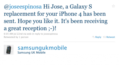 Samsung offers free Galaxy S to unhappy iPhone 4 users